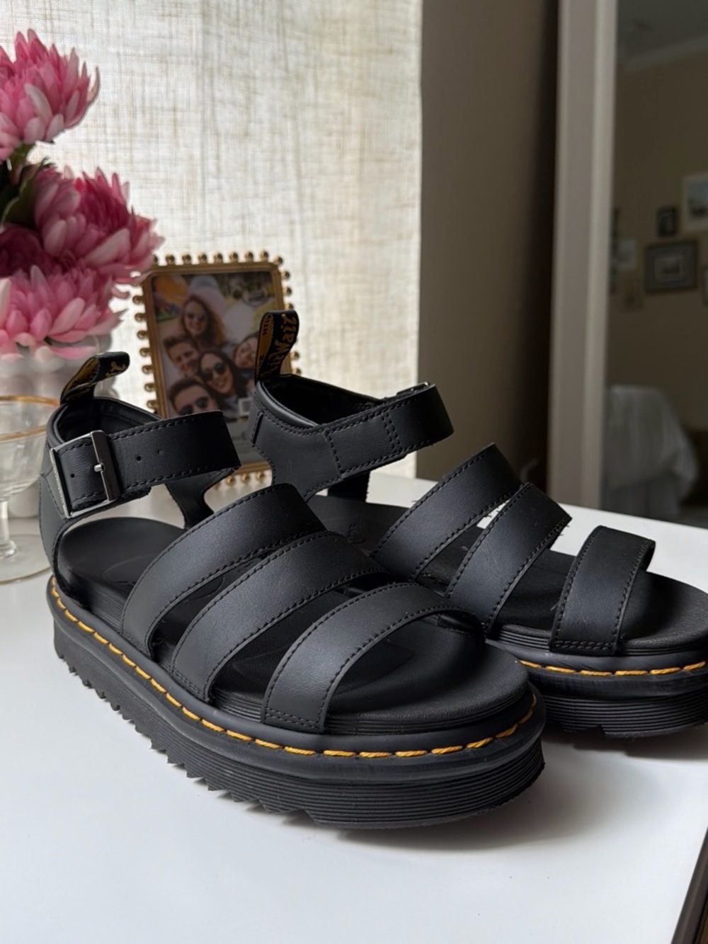 Dr. Martens Black Strappy Platform Sandals